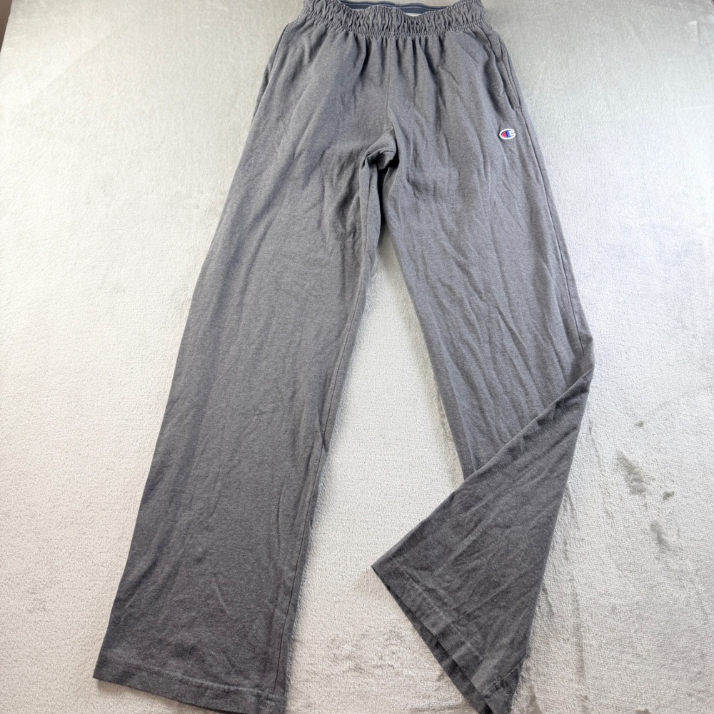 Champion Men's Small Heather Gray Jersey Lounge Pants Elastic Waist Straight Leg